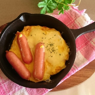 スキレットで簡単卵焼き